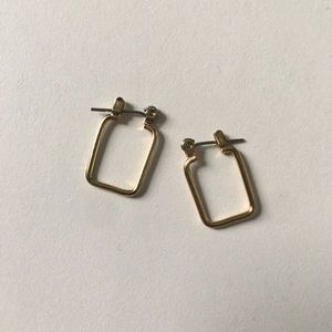 Minimalistic Rectangular Gold-tone Earrings